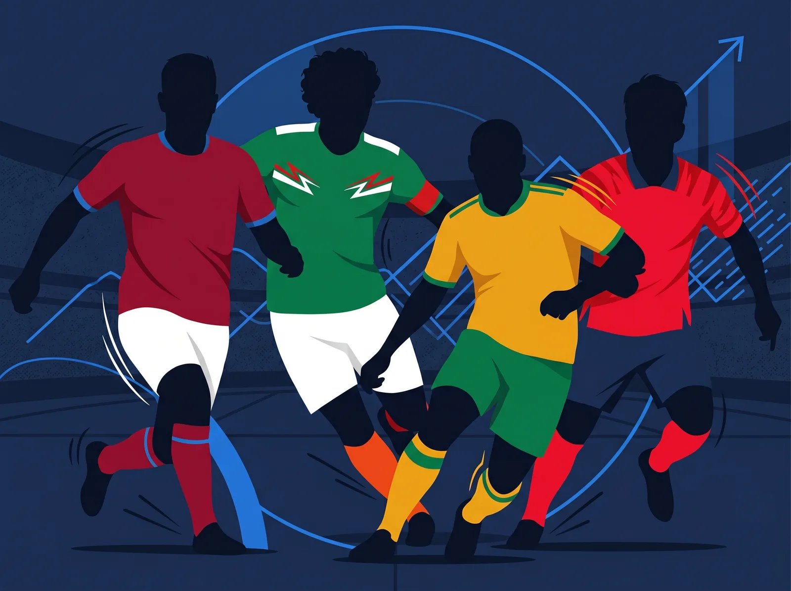 Abstract editorial hero for Group A of the 2026 FIFA World Cup