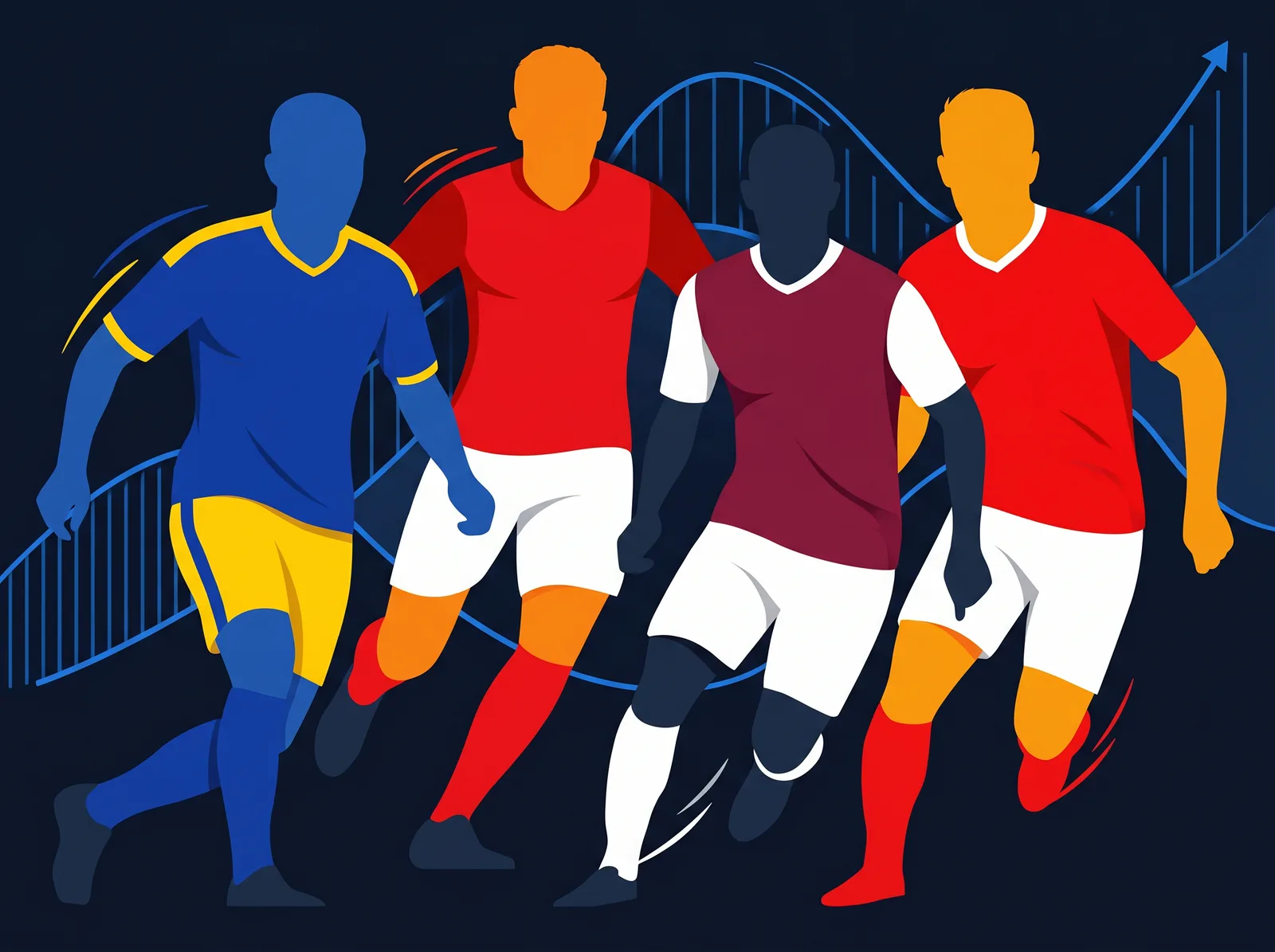 Abstract editorial hero for Group B of the 2026 FIFA World Cup