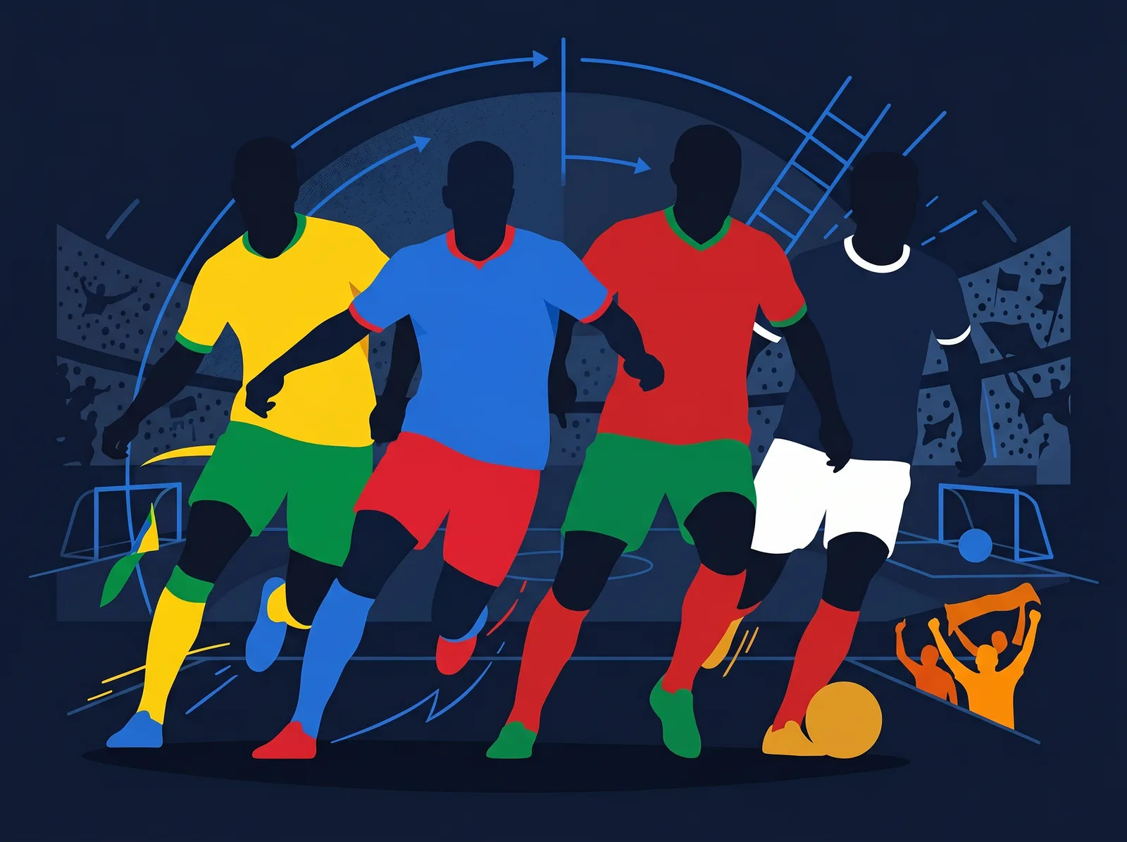 Abstract editorial hero for Group C of the 2026 FIFA World Cup