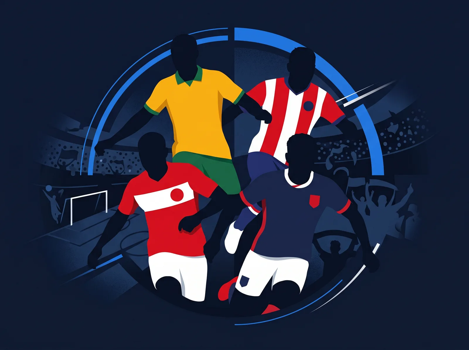 Abstract editorial hero for Group D of the 2026 FIFA World Cup