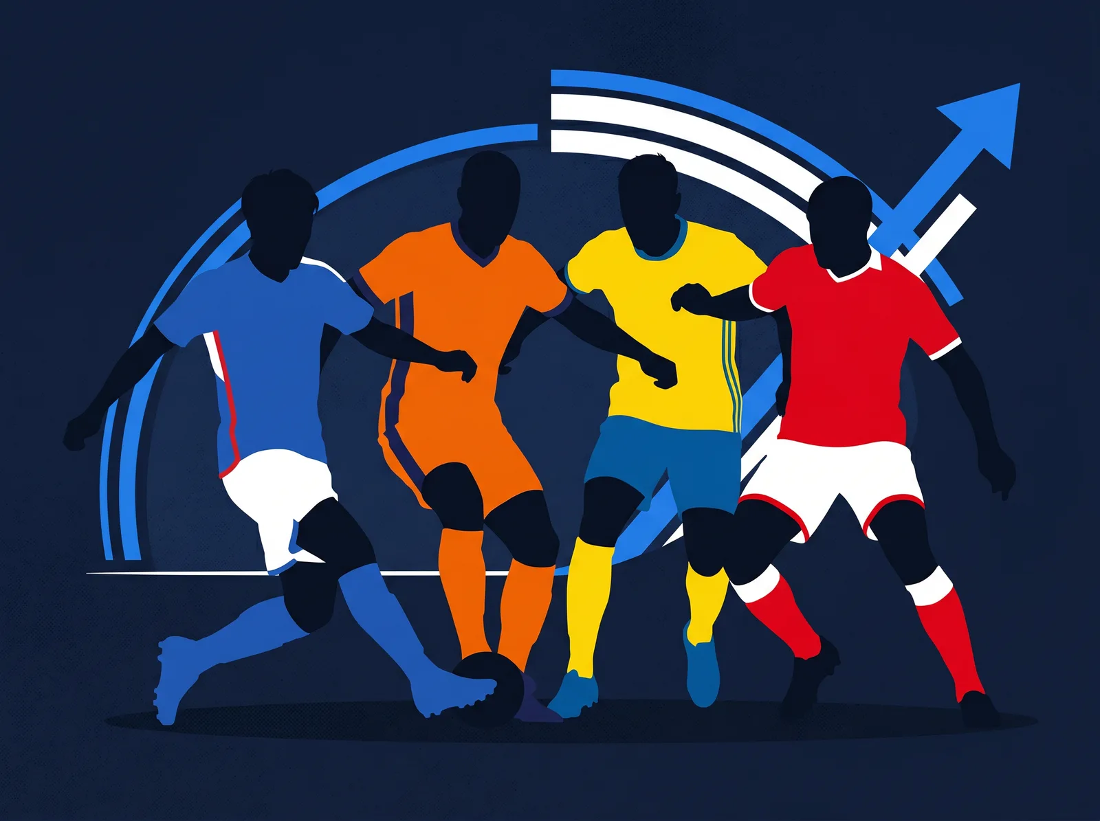 Abstract editorial hero for Group F of the 2026 FIFA World Cup