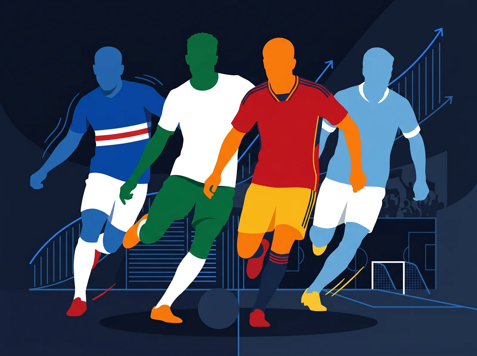 Abstract editorial hero for Group H of the 2026 FIFA World Cup