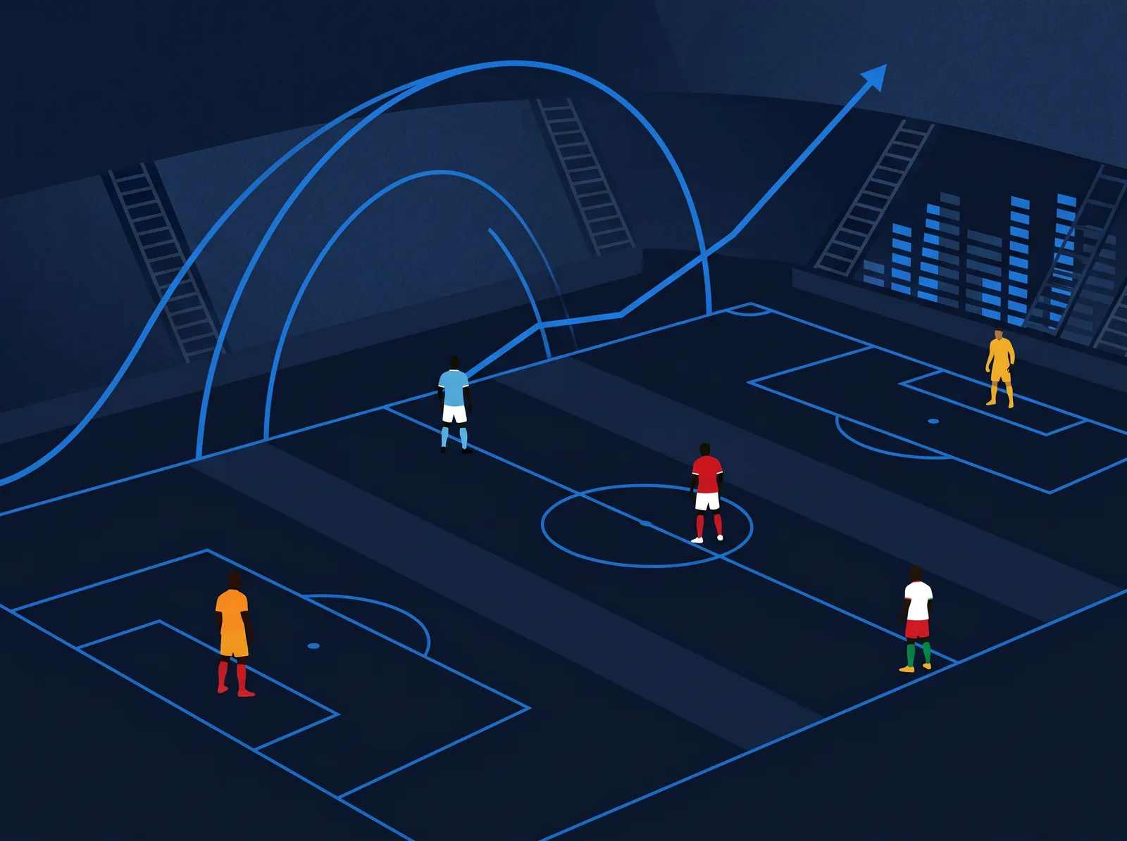Abstract editorial hero for Group J of the 2026 FIFA World Cup