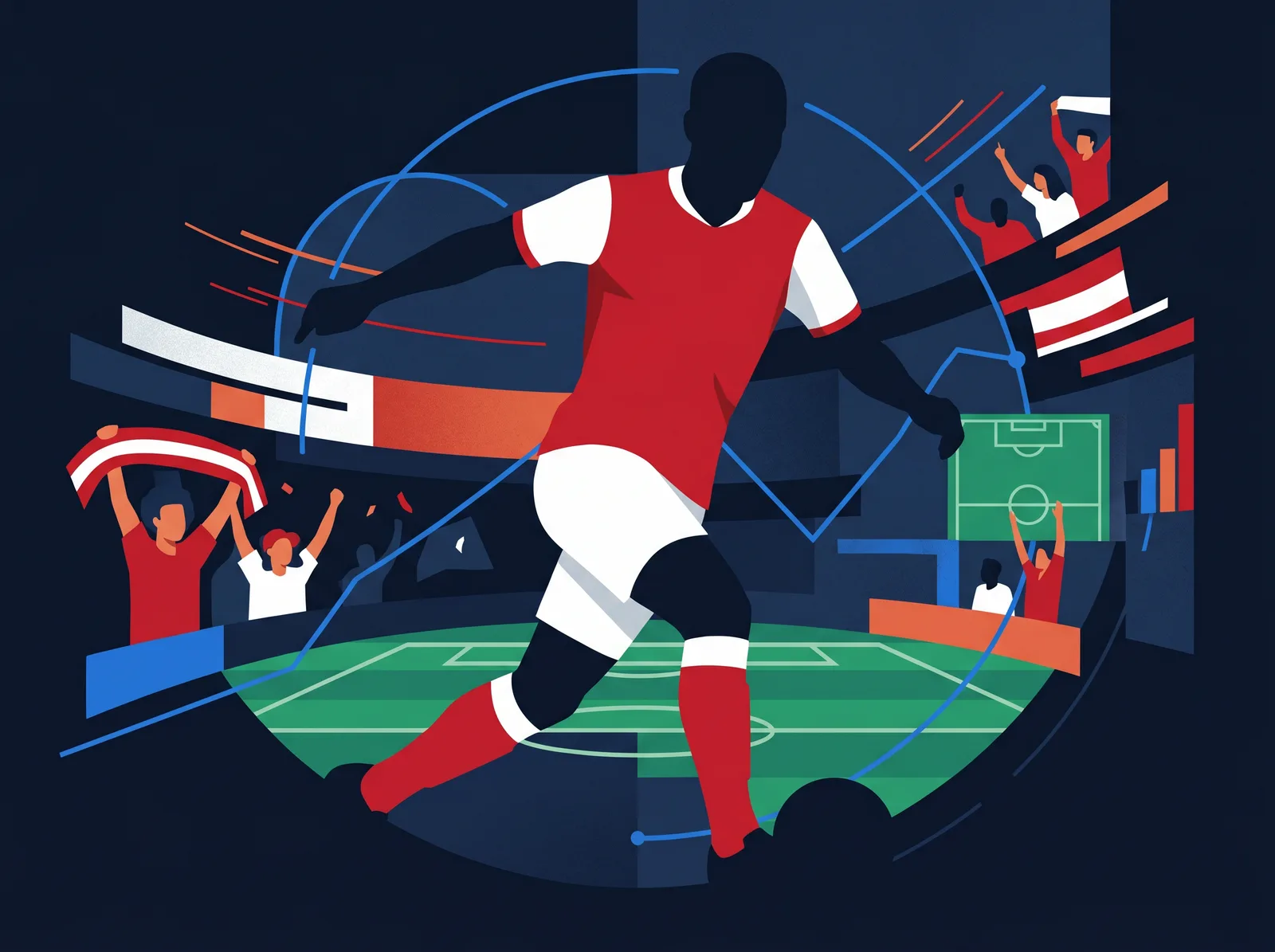 Abstract editorial hero for Austria in national kit colours