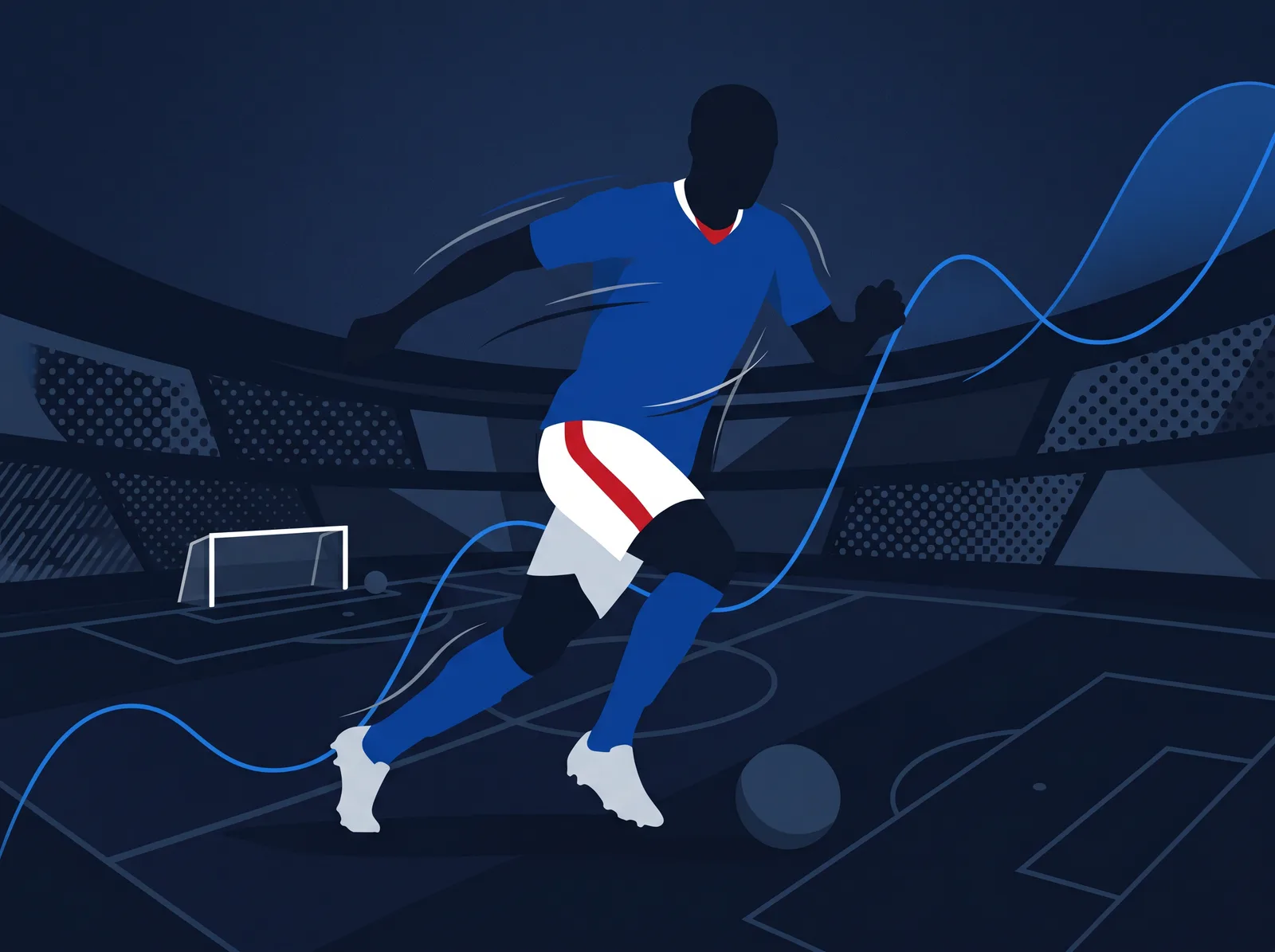 Abstract editorial hero for Cape Verde Islands in national kit colours