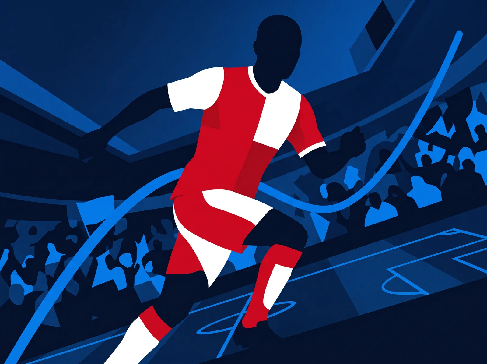 Abstract editorial hero for Croatia in national kit colours