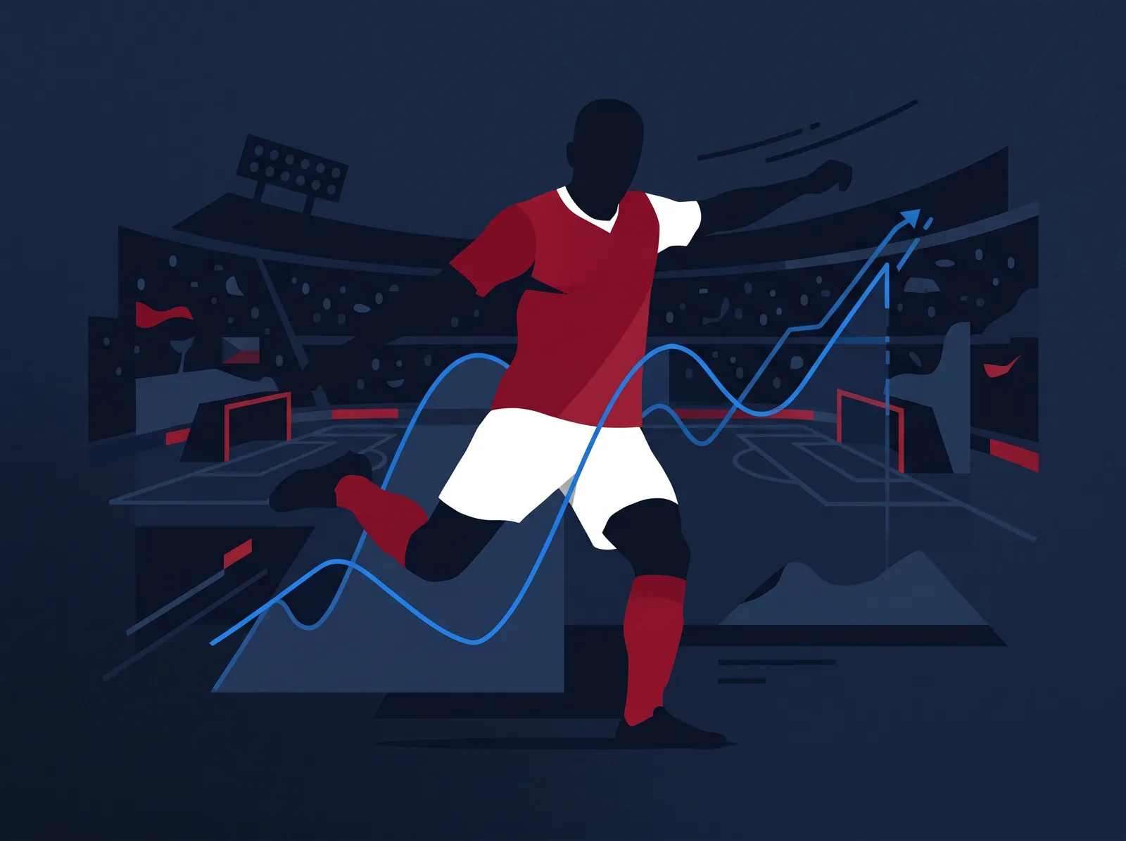 Abstract editorial hero for Czechia in national kit colours