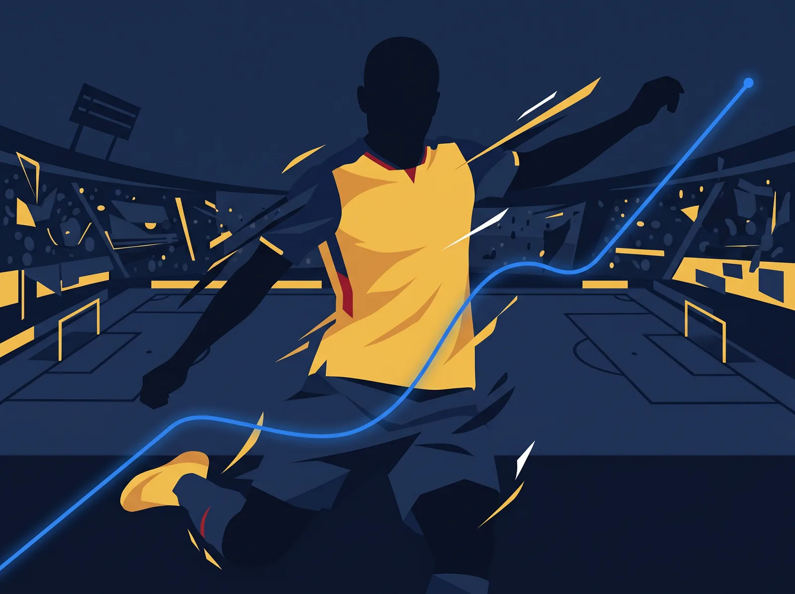 Abstract editorial hero for Ecuador in national kit colours