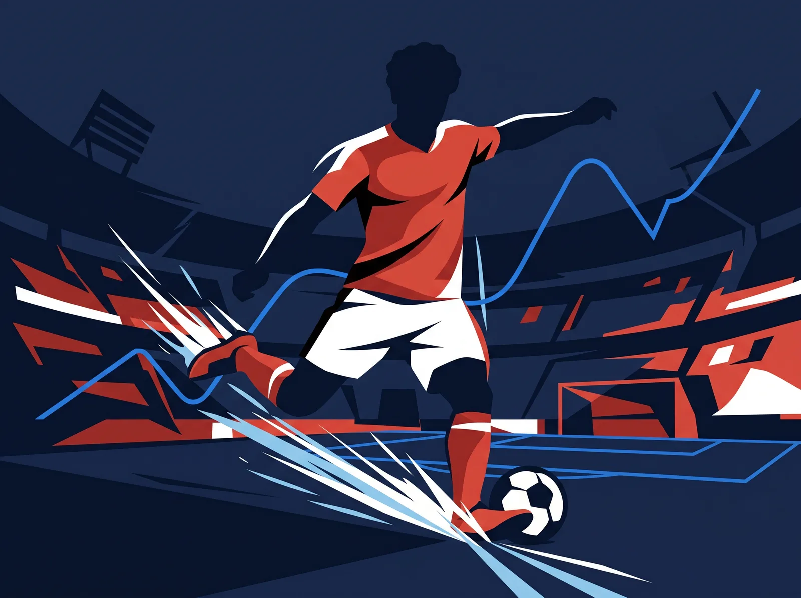 Abstract editorial hero for Egypt in national kit colours