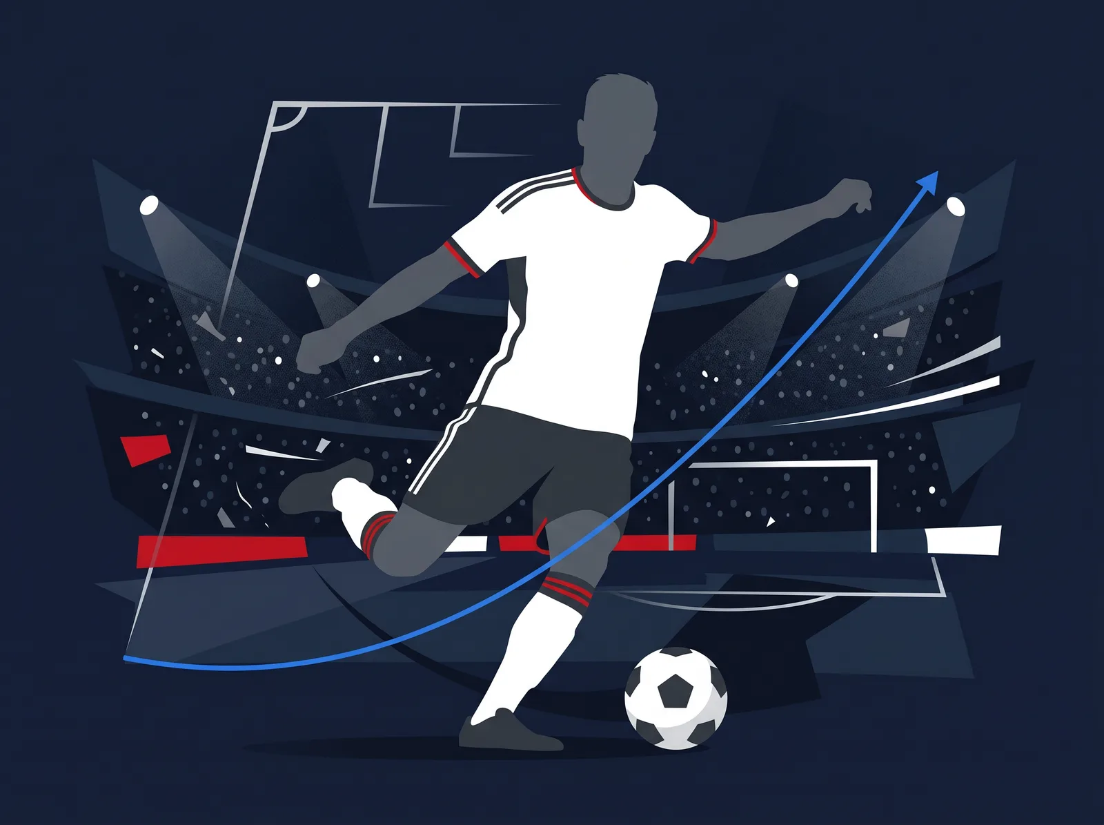 Abstract editorial hero for Germany in national kit colours