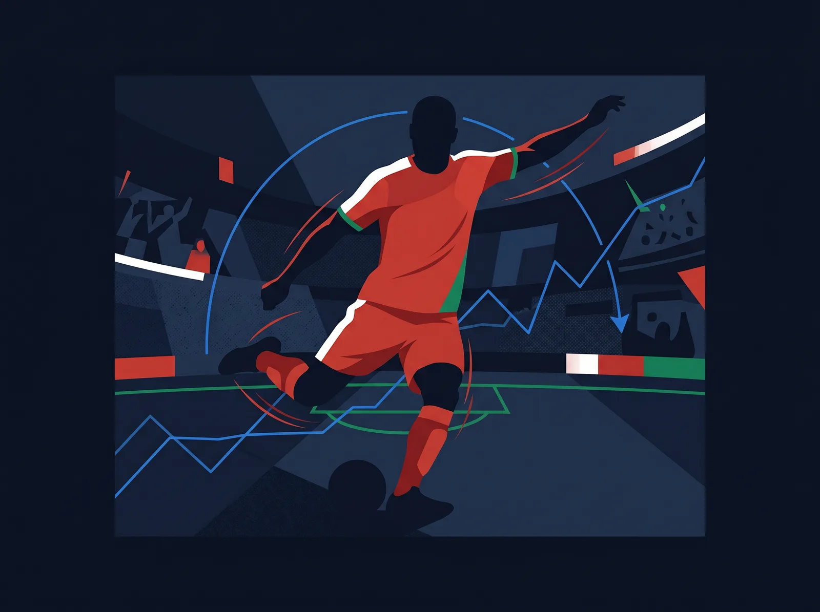 Abstract editorial hero for Jordan in national kit colours