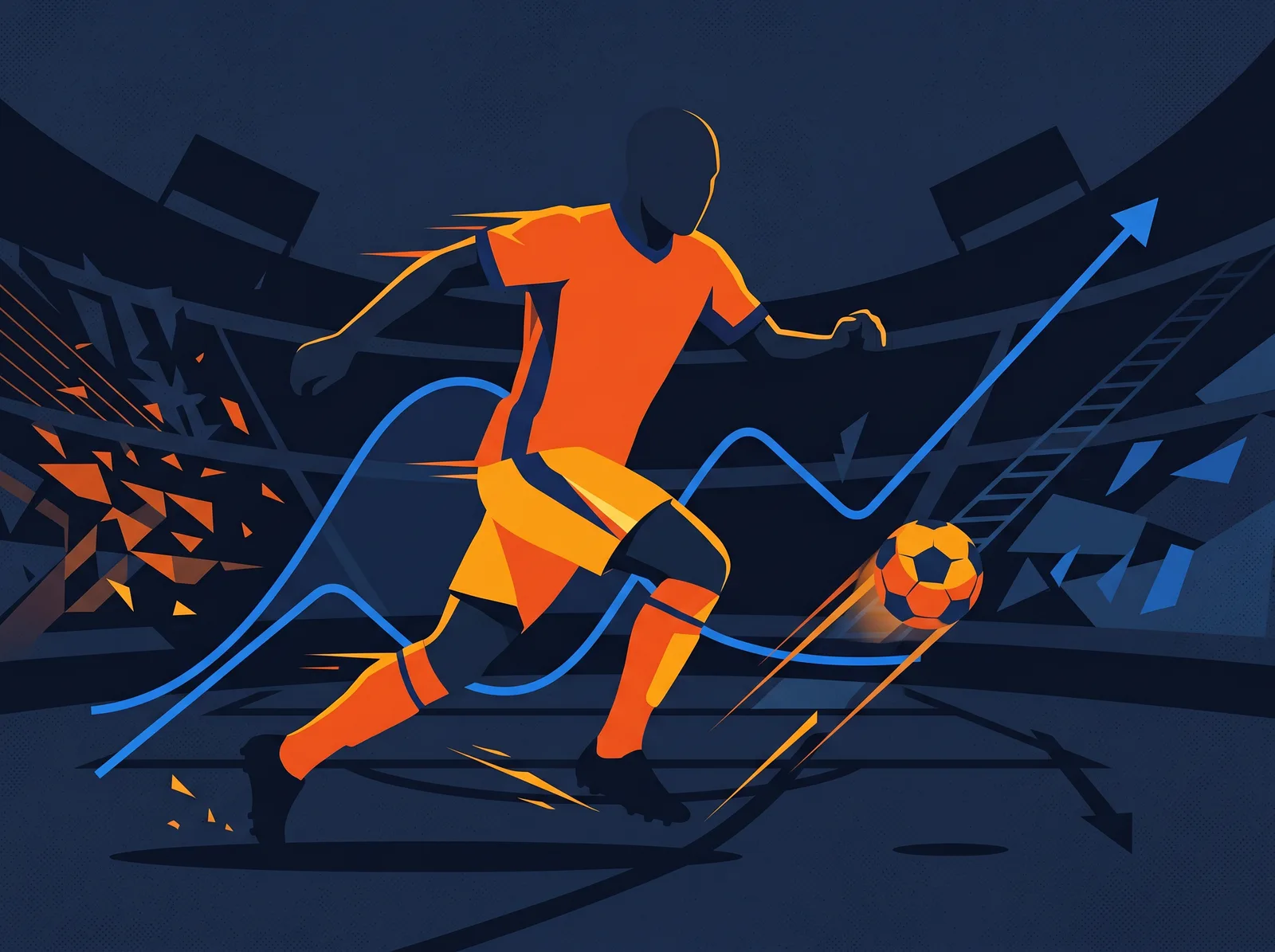 Abstract editorial hero for Netherlands in national kit colours