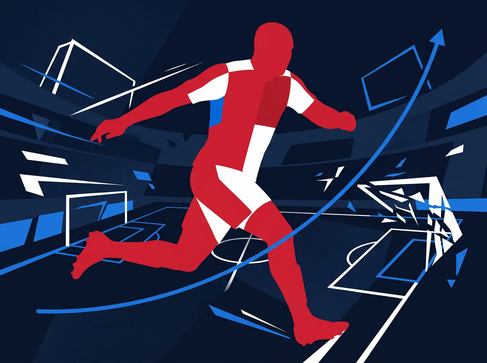 Abstract editorial hero for Panama in national kit colours