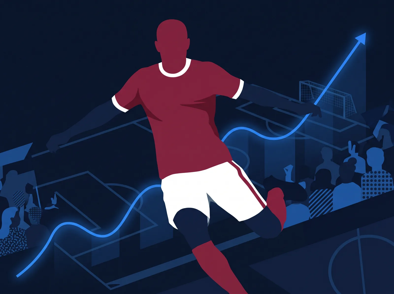 Abstract editorial hero for Qatar in national kit colours