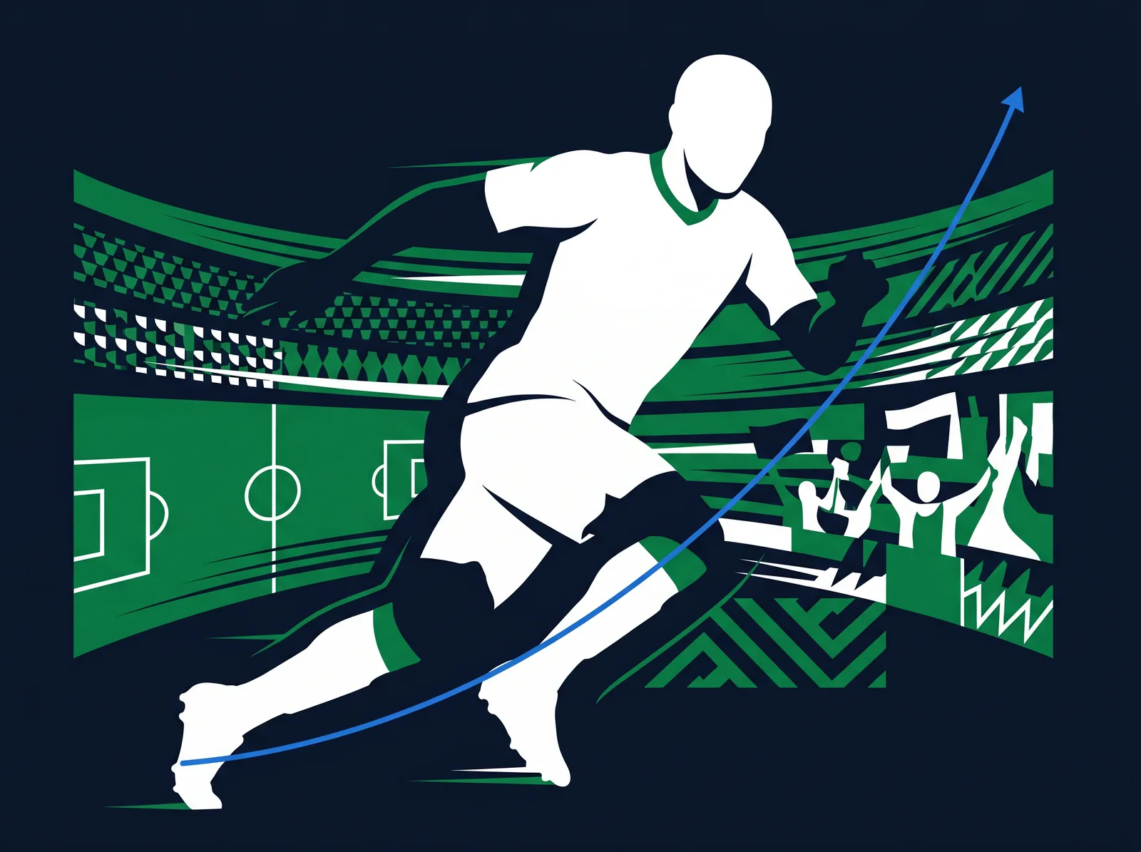 Abstract editorial hero for Saudi Arabia in national kit colours