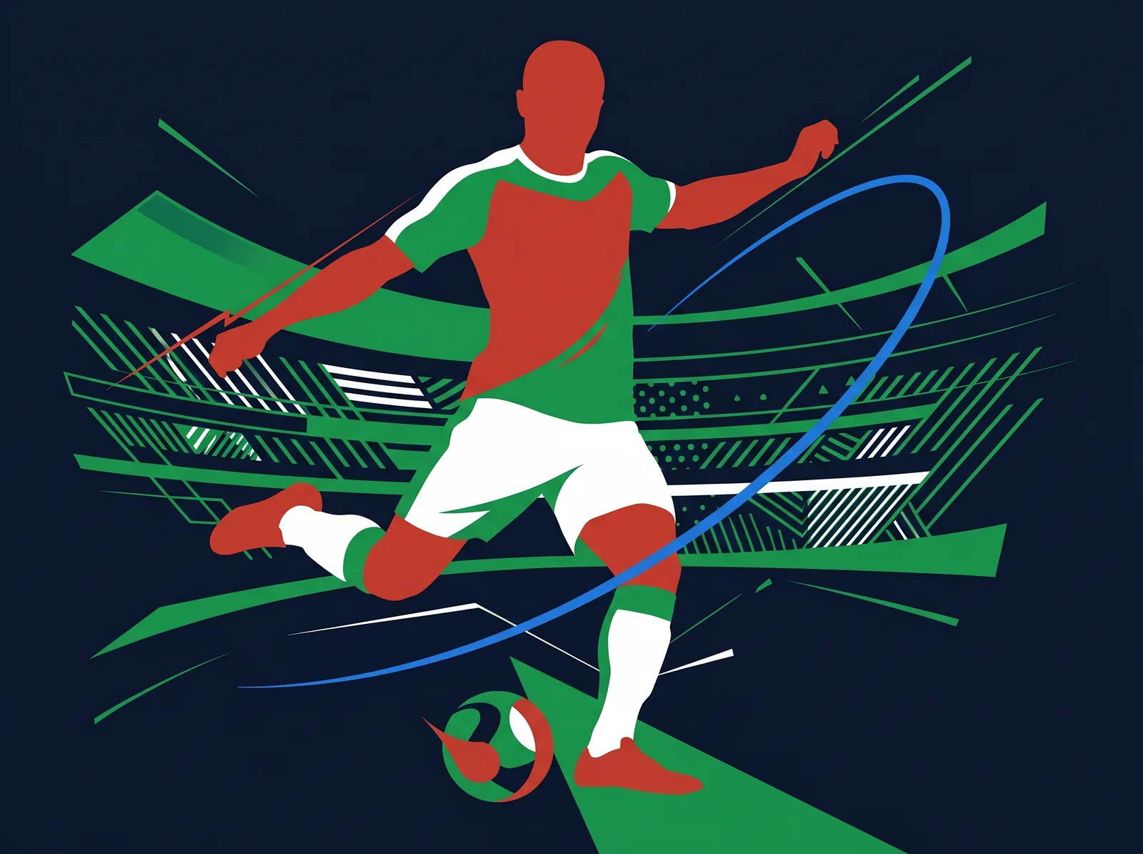 Abstract editorial hero for Senegal in national kit colours