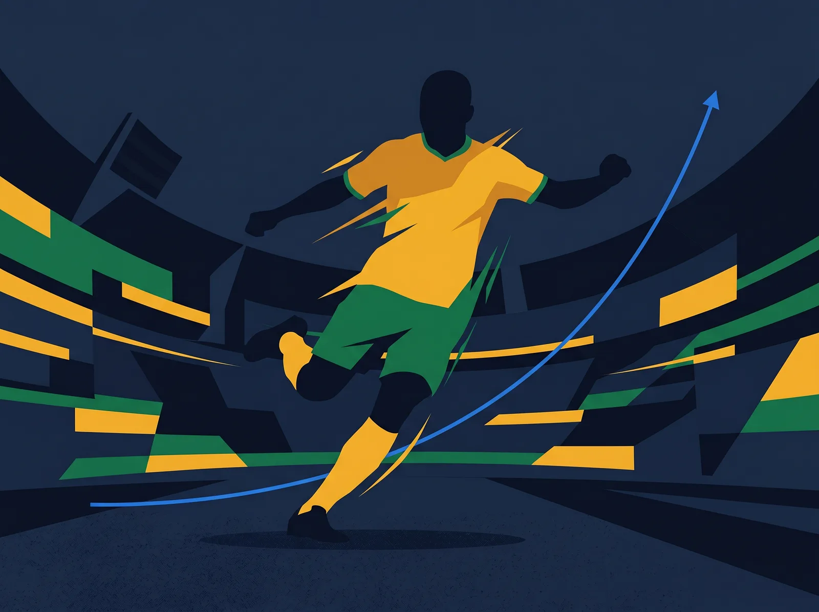 Abstract editorial hero for South Africa in national kit colours