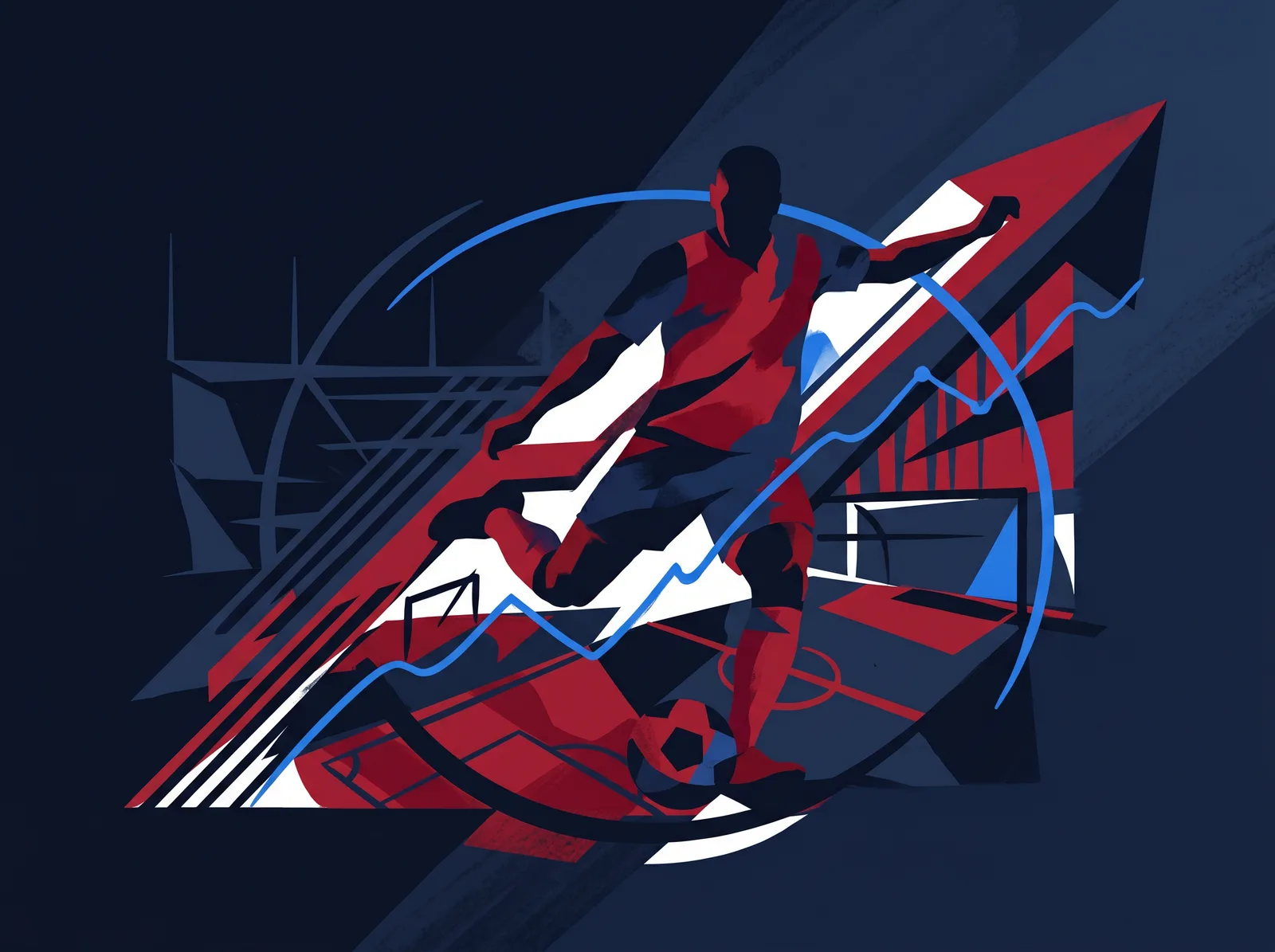 Abstract editorial hero for South Korea in national kit colours