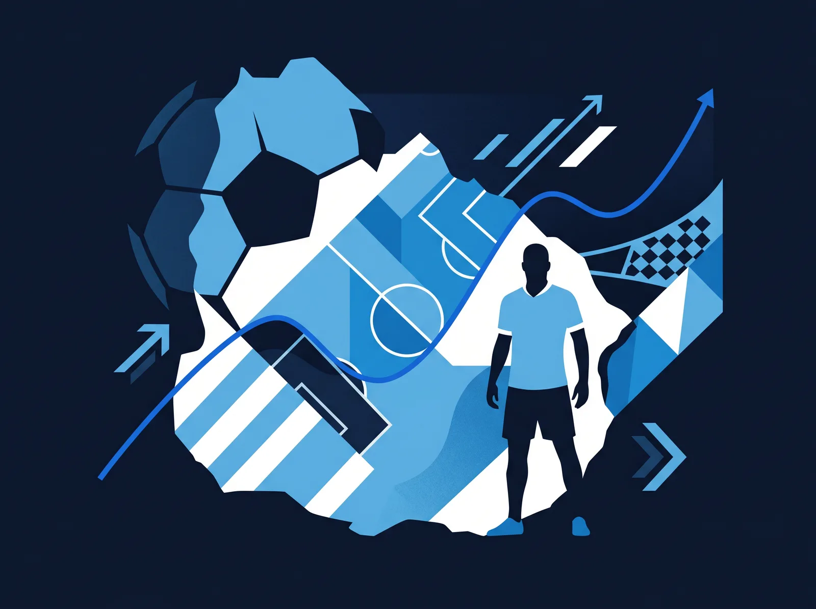Abstract editorial hero for Uruguay in national kit colours