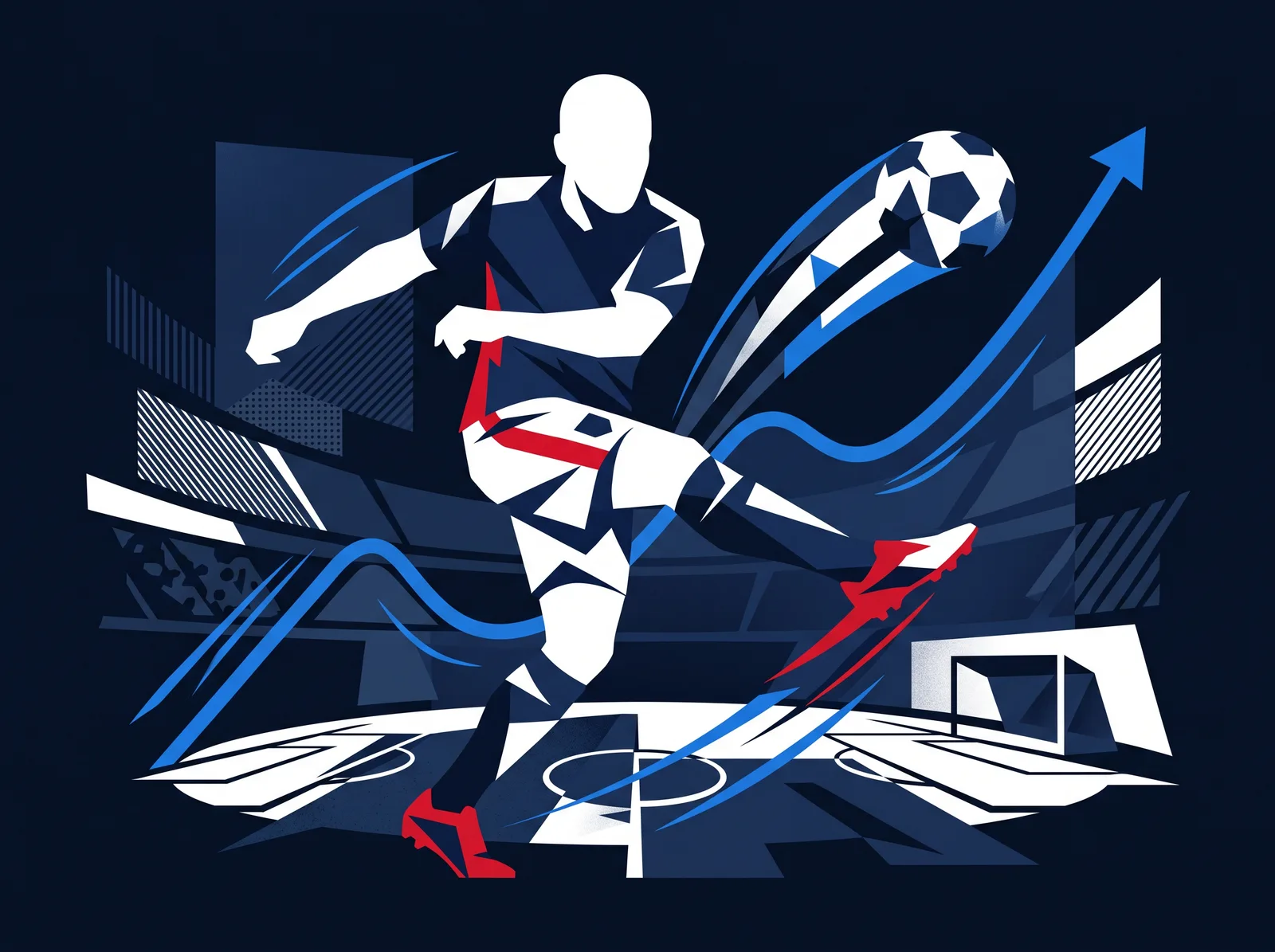 Abstract editorial hero for USA in national kit colours
